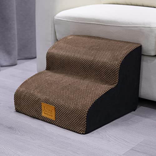 Yanman Kleine mittelgroße Katzen- und Hundetreppe 2 Stufen, Haustiertreppe für Schlafsofa, hochdichte Schaumstofftreppe Hundetreppe, Haustierleiter mit waschbarem, abnehmbarem Bezug von Yanman
