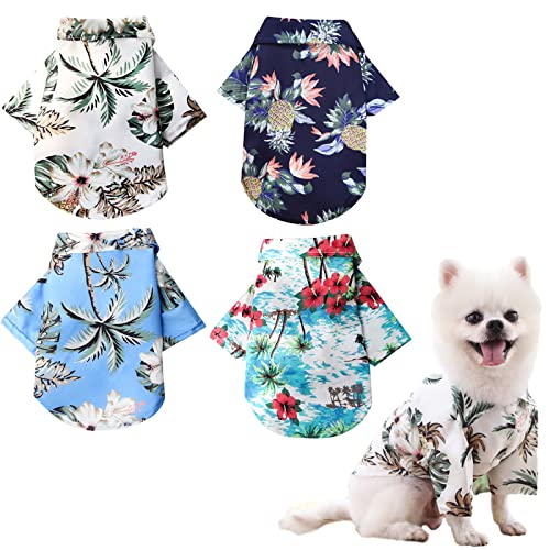 4 Stück Sommer-Shirts für Hunde und Katzen hawaiianischer Stil T-Shirts mit Blumenmuster Kokosnussbaum Bedruckt für Welpen Sommer Strand Kleidung Haustier Coole Outfit für kleine große Hund (XXL) 4 Stück Sommer-Shirts für Hunde und Katzen hawaiianischer Stil T-Shirts mit Blumenmuster Kokosnussbaum Bedruckt für Welpen Sommer Strand Kleidung Haustier Coole Outfit für kleine große Hund (XXL) von Yanmucy