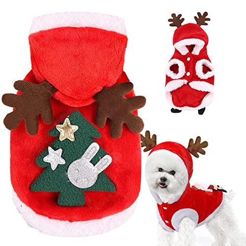 Hundekostüm Weihnachten Kostüme Katzenkostüm Weihnachten Outfit Hund Weihnachten Kostüm für Katzen Kleidung Warme Hoodies Xmas Haustier Kleidung Anzug von Yanmucy