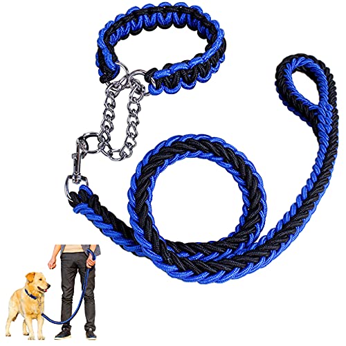 Hunde-Seil robuste Hundeleine gewebtes Halsband 8 Stränge geflochtene Leine Haustier-Spaziergänge Trainingseil Rutschfester Griff Halsband für kleine mittelgroße und große Hunde von Yanmucy