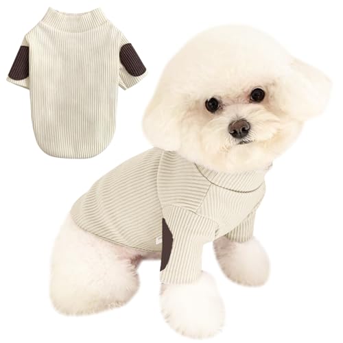 Yanmucy Hund Sweatshirt Hund Pullover Kleine Hunde Hoodie Hundekleidung für kleine Hunde Katzen Kätzchen Mäntel Hund t Shirt Hundepullover Mittelgroß (Beige, M) von Yanmucy