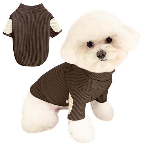 Yanmucy Hund Sweatshirt Hund Pullover Kleine Hunde Hoodie Hundekleidung für kleine Hunde Katzen Kätzchen Mäntel Hund t Shirt Hundepullover Mittlere Größe (Kaffee,L) von Yanmucy