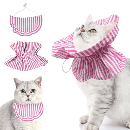 Yanmucy Katzenhalsband mit Bandana, verstellbar, für Hunde, Katzen, Kegel, Bandana, weiches Halsband nach Operationen, Genesung, Katzen-Donut-Halsbänder für Kätzchen, kleine Hunde, Katzen, Welpen von Yanmucy