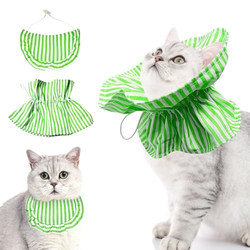 Yanmucy Katzenhalsband mit Bandana, verstellbar, für Hunde, Katzen, Kegel, Bandana, weiches Halsband nach Operationen, Genesung, Katzen-Donut-Halsbänder für Kätzchen, kleine Hunde, Katzen, Welpen von Yanmucy