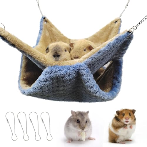 Yanmucy Rattenhängematte, doppellagig, Fleece, Meerschweinchen-Hängematte, Haus, warm, weich, Rattenhängematten für Käfig Yanmucy Rattenhängematte, doppellagig, Fleece, Meerschweinchen-Hängematte, Haus, warm, weich, Rattenhängematten für Käfig von Yanmucy