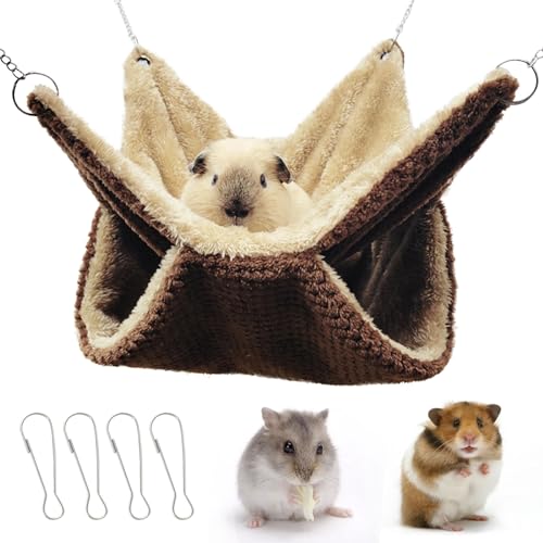 Yanmucy Rattenhängematte, doppellagig, Fleece, Meerschweinchen-Hängematte, Haus, warm, weich, Rattenhängematten für Käfigzubehör Yanmucy Rattenhängematte, doppellagig, Fleece, Meerschweinchen-Hängematte, Haus, warm, weich, Rattenhängematten für Käfigzubehör von Yanmucy
