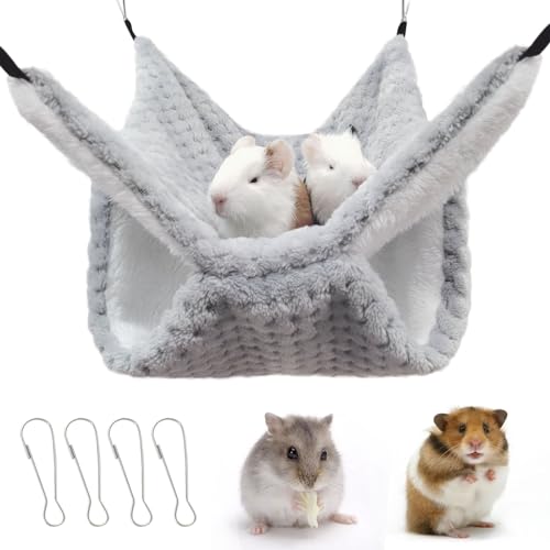 Yanmucy Rattenhängematte, doppellagig, Fleece, Meerschweinchen-Hängematte, Haus, warm, weich, Rattenhängematten für Käfigzubehör Yanmucy Rattenhängematte, doppellagig, Fleece, Meerschweinchen-Hängematte, Haus, warm, weich, Rattenhängematten für Käfigzubehör von Yanmucy