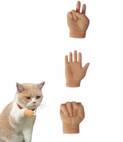 Mini Hände für Katzen, Dehnbare TPR-Hände Katzenspielzeug, Winzige Fingerhände für Katzen Gekreuzt, Katze Interaktives Spielzeug, Mini Gekreuzte Hände für Katzen (1 Set) von Yanobia