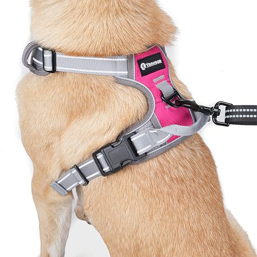 Ausbruchsicheres Hundegeschirr, Größe M, mit Griff, leicht zu gehen, reflektierend, verstellbar, weich für Training Ausbruchsicheres Hundegeschirr, Größe M, mit Griff, leicht zu gehen, reflektierend, verstellbar, weich für Training von Yanvega