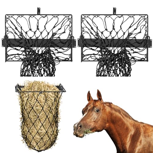 Yaocom 2 Set Wandhalterung Heu Feeder mit Netz Faltbar Heuraufe mit Netz Slow Feeder für Pferde Ziegen Yaocom 2 Set Wandhalterung Heu Feeder mit Netz Faltbar Heuraufe mit Netz Slow Feeder für Pferde Ziegen von Yaocom