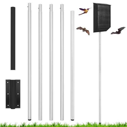Yaocom 4,5 m Teleskop-Vogelhaus, Fledermaushaus, Stange mit Bodenhülse für den Außenbereich, Violett von Yaocom