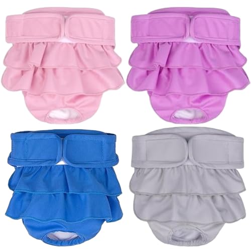4pcs Hundeperiode Windeln Weibliche absorbierende undcoverweichwaschbare Hundewindeln weiblich wiederverwendbar für aufgeregtes Urinieren, waschbar von Yaoliucp