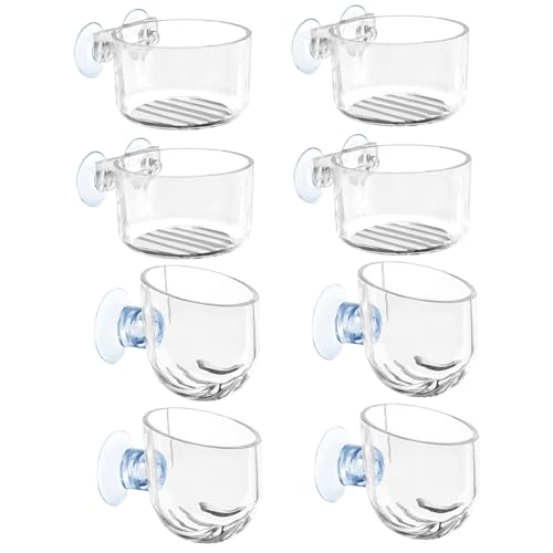 8pcs Fischfuttermittel, transparente Acryl -Garnelen -Feeder mit Saugnapfbecher, einfache Installation von Aquariumpflanzenhalter, Aquarium -Feeder verhindern, dass Lebensmittel für Garnelen -Rotwurm von Yaoliucp