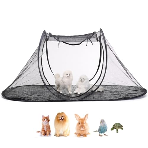 Haustierzelt Outdoor Pet Gehege Zelt faltbar außerhalb des Gartenkatzes Zelt Mesh Hund Camping Zelt für die Gartenterrasse im Sommer 120 x 63 x 50 cm, Haustier Camping Zelt von Yaoliucp