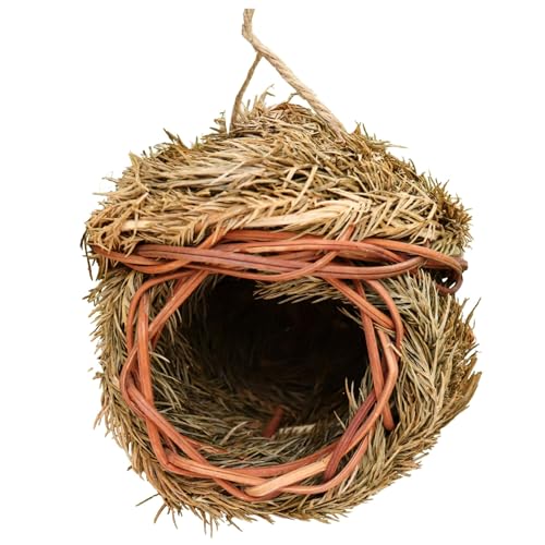 Hummingbird House 5,5 x 5,5 Zoll Zedern gewebtes Vogelhaus außerhalb des Hängenden Vogelschachtels mit hängenden Seilvogelbäumen für Gartendekoration Vogel Nistkiste von Yaoliucp