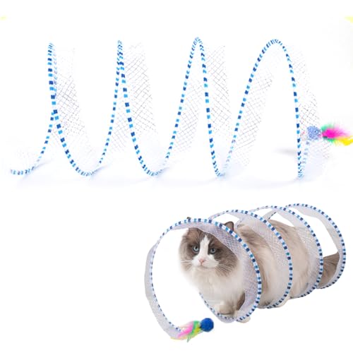 Katzen-Tunnel Faltbare Selbsteinstellung Katzenjagd Spiraltunnel Spielzeug Anti-Biss & Scratch Cat Play-Tunnel mit Ringbell & Mausspielzeug 9,8 '' Dia Interactive Cat Toys für Innenkatzen Blau, Katze Katzen-Tunnel Faltbare Selbsteinstellung Katzenjagd Spiraltunnel Spielzeug Anti-Biss & Scratch Cat Play-Tunnel mit Ringbell & Mausspielzeug 9,8 '' Dia Interactive Cat Toys für Innenkatzen Blau, Katze von Yaoliucp