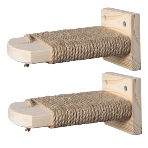 Katzenwandstufen, 2pcs Katzenregale und Sitzstangen für Wand, montiertes Kletterregal mit Hanfseil bedeckt, Möbelstufen mit Kratzern für Katzen Spielen und Klettern Katzenwandstufen, 2pcs Katzenregale und Sitzstangen für Wand, montiertes Kletterregal mit Hanfseil bedeckt, Möbelstufen mit Kratzern für Katzen Spielen und Klettern von Yaoliucp