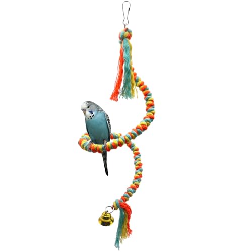 Yaoliucp Papageienspielzeug 39.4 '' Engagierende Spiralwatte -Bird -Seilstange mit charmant Yaoliucp Papageienspielzeug 39.4 '' Engagierende Spiralwatte -Bird -Seilstange mit charmant von Yaoliucp