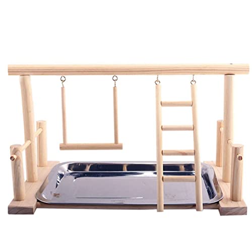 Vogelperch Vogelstand Spielplatz Papagei Spiel Stand Wood Gym mit Leiter Hanging Swing Edelstahlplatte für Haustiervögel, Papageien Barch Vogelperch Vogelstand Spielplatz Papagei Spiel Stand Wood Gym mit Leiter Hanging Swing Edelstahlplatte für Haustiervögel, Papageien Barch von Yaoliucp