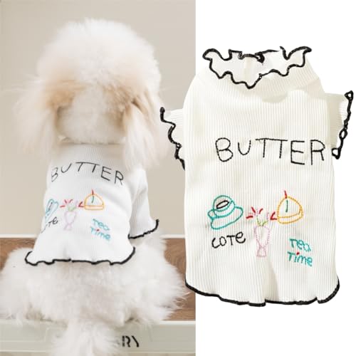 Yaopelky Hundekleidung für kleine Hunde, langärmelig, atmungsaktiv, Welpen-Outfits, niedliche Rüschen, Hundekostüm, Haustier-Sommer-T-Shirt, Katzenkleidung, Yorkie-Shirts, Chihuahua-Kleidung,Weiß, S Yaopelky Hundekleidung für kleine Hunde, langärmelig, atmungsaktiv, Welpen-Outfits, niedliche Rüschen, Hundekostüm, Haustier-Sommer-T-Shirt, Katzenkleidung, Yorkie-Shirts, Chihuahua-Kleidung,Weiß, S von Yaopelky