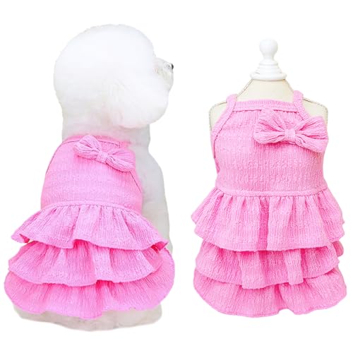 Yaopelky Katzenkleid, Hundekleidung für kleine, mittelgroße Hunde, Mädchen, gestufte Schichtkuchen, Welpenkleider mit Schleife, niedliches Sommerkleid, Haustier-Outfits für Yorkie, Chihuahua, Größe S Yaopelky Katzenkleid, Hundekleidung für kleine, mittelgroße Hunde, Mädchen, gestufte Schichtkuchen, Welpenkleider mit Schleife, niedliches Sommerkleid, Haustier-Outfits für Yorkie, Chihuahua, Größe S von Yaopelky