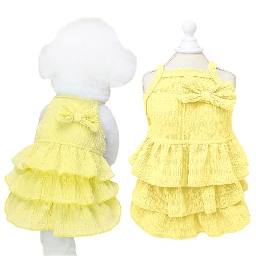Yaopelky Katzenkleid, Hundekleidung für kleine, mittelgroße Hunde, Mädchen, gestufte Schichtkuchen, Welpenkleider mit Schleife, niedliches Sommerkleid, Haustier-Outfits für Yorkie, Chihuahua, Kleidung Yaopelky Katzenkleid, Hundekleidung für kleine, mittelgroße Hunde, Mädchen, gestufte Schichtkuchen, Welpenkleider mit Schleife, niedliches Sommerkleid, Haustier-Outfits für Yorkie, Chihuahua, Kleidung von Yaopelky
