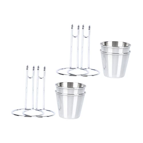 Yardenfun Soßenschüssel-Set zum Aufhängen 4-teilig Edelstahl für Gewürze Soßen Tiefe Schüssel rutschfeste Unterseite leicht zu reinigen von Yardenfun