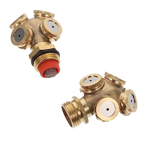 Yardenfun 2 Stück 4-Loch-sprinklerdüse Rollen Wasser Automatisch Eingetopft Rasensprinkleranlage Bausatz Globen Mini Rasensprenger Bewässerung System Gras Erweiterbar Tropfen Kupfer Golden von Yardenfun