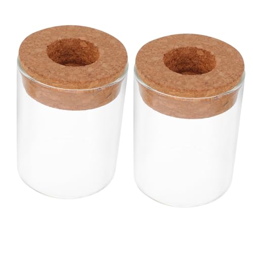 Yardenfun 2 Stück Glas Pflanzen Terrarium Pflanzen Anzuchtstation Tisch Sukkulenten Pflanzgefäß Süßigkeiten Keksdose Süße Dose Runde Fischschale Vase Versiegelte Glasflaschen von Yardenfun