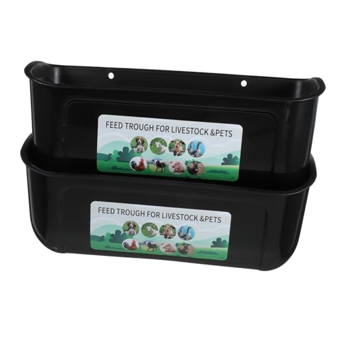 Yardenfun 2 Stück Hühner Futterautomat mit Großem Fassungsvermögen Robuster Futtertrog für Geflügel Einfach zu Reinigen Rostfrei Geeignet für Wasser und Trockenfutter für Hühner Gänse und von Yardenfun