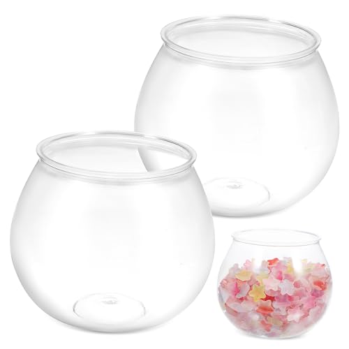Yardenfun 2 Stück Kleine Runde Fischbecken Transparente Goldfisch Aquarien Bruchsichere Kunststoff Wasserschalen Vielseitig als Pflanzgefäße und Dekorationsvasen für Tisch und Schreibtisch Yardenfun 2 Stück Kleine Runde Fischbecken Transparente Goldfisch Aquarien Bruchsichere Kunststoff Wasserschalen Vielseitig als Pflanzgefäße und Dekorationsvasen für Tisch und Schreibtisch von Yardenfun