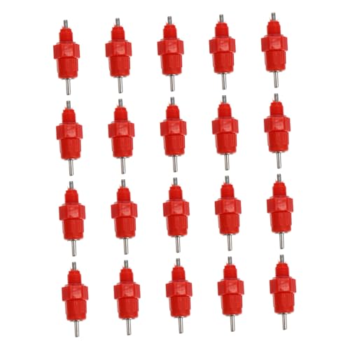 Yardenfun 20 Stück Kükentrinker Hühnerwasser-enteiser Hühnerfutterautomaten Und Hühnerwasserbecher Teich Geflügel Automatische Hühnertränke Container Wasserspender Für Hühner Hahn Rot Abs von Yardenfun