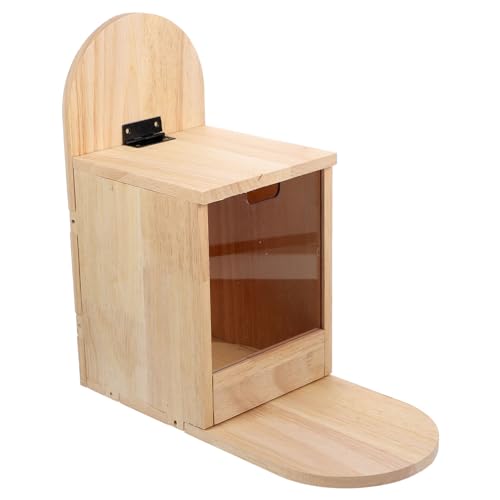 Yardenfun Eichhörnchenfütterstation aus Holz mit Abnehmbarem Außenfütterung für Garten für Nüsse und Andere Leckereien Attraktives Design für Vögel und Eichhörnchen von Yardenfun