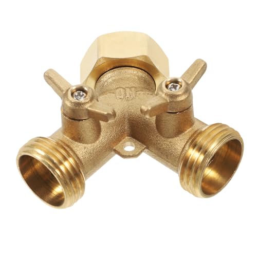 Yardenfun Garten Y Ventil Wasserspalter Messing Schlauchadapter für Gartenbewässerung mit Absperrhähnen Installieren für Mehrere Schläuche Geeignet von Yardenfun