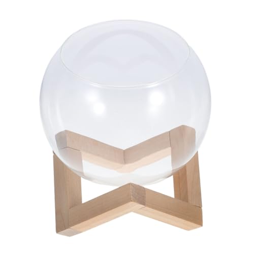 Yardenfun Glas Terrarium mit Holzrahmen Desktop Pflanzgefäß für Hydroponik Dekorative Pflanzenvase Kompakter Glasbehälter für Zimmerpflanzen Stilvoller Pflanzendeko für Büro und Zuhause von Yardenfun