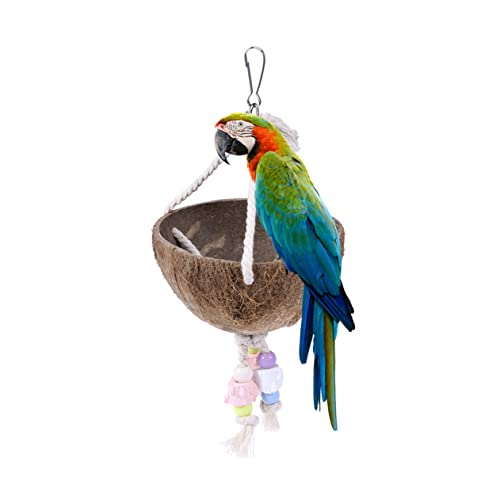 Yardenfun Kokosnussschalen Vogelschaukel mit Baumwollseil und Farbigen Perlen Hängendes Vogelhaus für Papageien Nagen Vogelbedarf für Kleine Haustiere Yardenfun Kokosnussschalen Vogelschaukel mit Baumwollseil und Farbigen Perlen Hängendes Vogelhaus für Papageien Nagen Vogelbedarf für Kleine Haustiere von Yardenfun