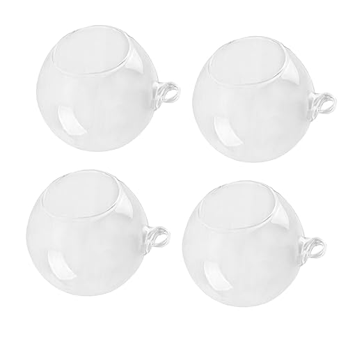 Yardenfun Transparente Hängende Glaskugelvase 80mm Borosilikatglas für Sukkulenten Terrarien 4 Stück Selbstgemacht Hochzeitsdekoration von Yardenfun