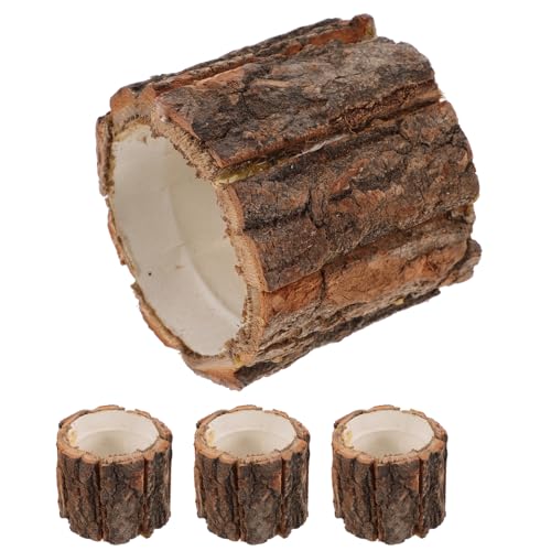Yardenfun Eleganter Blumentopf Aus Holz Rustikaler Baumstumpf-pflanztopf Für Bonsai-gartendekoration von Yardenfun