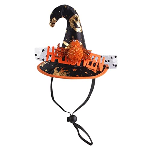 Yardwe 1 STK Haustier Hut dekorativer Kopfschmuck für Haustiere Katzenstreu-Tofu Kostüm Katzen Hut katzenmützen dekorativer Katzenhut Halloween-Haustier-Kopfschmuck PP Baumwolle Black von Yardwe