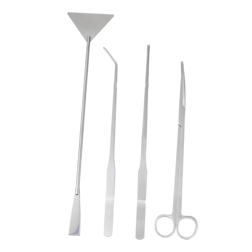 Yardwe Ergonomisches Aquarium-scheren-Set Mit Pinzette Und Spatel-Werkzeug – Edelstahl Zum Pflanzenschneiden – Silber von Yardwe