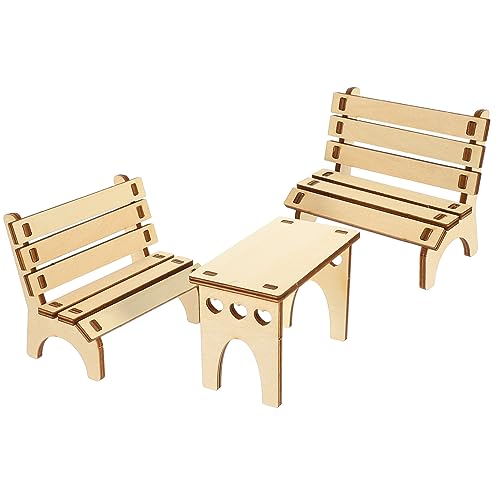 Yardwe Hamster Habitat Decor Holz Tisch Bank Set Montage Spielzeug Für Tiere Pcs von Yardwe