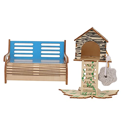 Yardwe 1satz Holz Hamsterhaus Mit Treppe Praktisches Gehege Für Goldhamster Kaninchen Und Andere Kleintiere Atmungsaktive Und Komfortable Umgebung Für Glückliche Haustiere von Yardwe