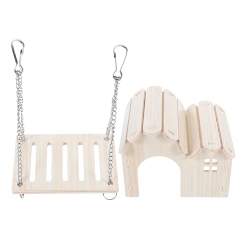Yardwe 1 Satz Holz Kletterspielzeug Set für Hamster Teiliges Set mit Hängeschaukel und Geräumigem Bequeme Rückzugsmöglichkeit für Kleine Haustiere im Zuhause oder Tiergeschäft Yardwe 1 Satz Holz Kletterspielzeug Set für Hamster Teiliges Set mit Hängeschaukel und Geräumigem Bequeme Rückzugsmöglichkeit für Kleine Haustiere im Zuhause oder Tiergeschäft von Yardwe