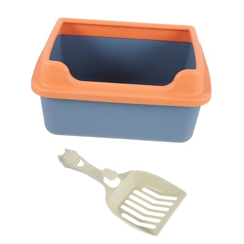 Yardwe 1satz Katze Toilette Mit Abnehmbarer Schaufel Halboffene Katzentoilette Für Kätzchen Und Kleine Hunde Große Und Praktische Katzenstreu Box Für Einfachen Zugang Und Reinigung von Yardwe