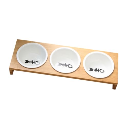 Yardwe Haushalts-katzennapf-katzennapf-Rack Keramik-tierfutter- Und Wassernapf-Set Yardwe Haushalts-katzennapf-katzennapf-Rack Keramik-tierfutter- Und Wassernapf-Set von Yardwe