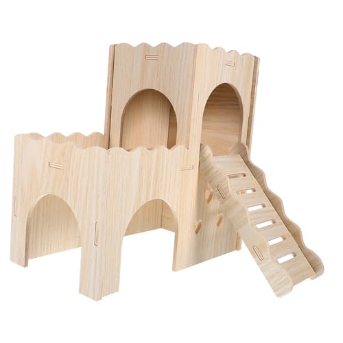 Yardwe Luxuriöses Versteck für Meerschweinchen Doppelschichtige Hamsterhaus-Leiter Aus Holz für Das Spielen mit Haustieren Yardwe Luxuriöses Versteck für Meerschweinchen Doppelschichtige Hamsterhaus-Leiter Aus Holz für Das Spielen mit Haustieren von Yardwe