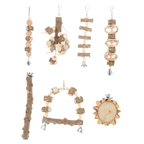 Yardwe Vogelspielzeug-Set Papagei-sitzstange Aus Holz Vogel-kaustäbchen 7-teilig Vogel-kauspielzeug Papagei-schleifstab Yardwe Vogelspielzeug-Set Papagei-sitzstange Aus Holz Vogel-kaustäbchen 7-teilig Vogel-kauspielzeug Papagei-schleifstab von Yardwe