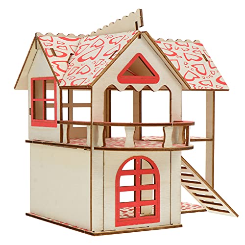 Yardwe 1satz Hamsterhaus Aus Holz Zweilagiges Spielhaus Für Kleine Haustiere Als Versteck Und Kletterspielzeug Für Zwerghamster Mäuse Und Mehr Fördert Spaß Und Bewegung von Yardwe
