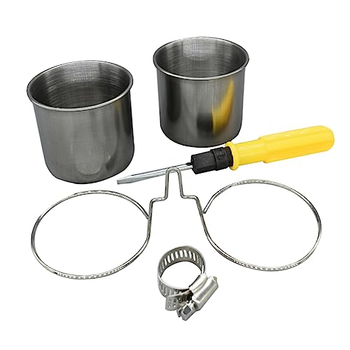 Yardwe 1 Satz Vogel Futter Box Futter Becher Wachtel Schüsseln glücklich Essen Party vogelfutterspender vogelfutterstelle tränkebecken Heimtierbedarf Papagei Fressnapf Rostfreier Stahl von Yardwe