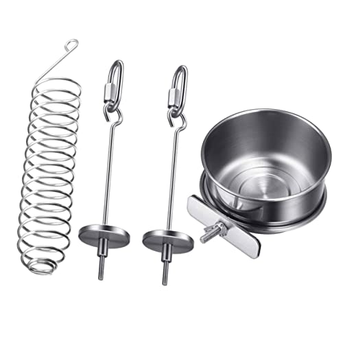 Yardwe 1 Satz Vogel liefert Bird Toys Käfige Vogelkäfig Sitzstangen Hühnerstall Käfig für Nymphensittiche Vogelfutterhalter Futterautomat aus Edelstahl Rostfreier Stahl Silver von Yardwe